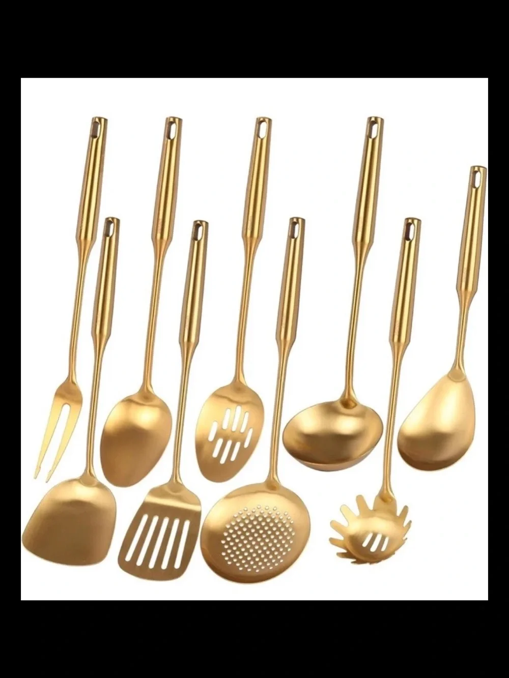 Gold Kitchen Utensil Set - 18/10 Stainless